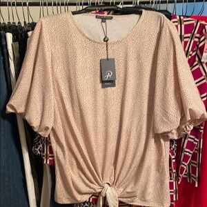 Pink Tie Front Blouse